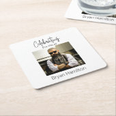 ライフカスタムコースターのシンプル葬儀お祝い スクエアペーパーコースター (アングル)