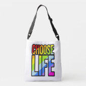 ライフカラフル文字スローガントートバッグを選択 クロスボディバッグ (裏面)
