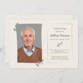 ライフカードのローレルリーフフレームお祝い 招待状 (正面/裏面)