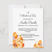 ライフカードの燃えたオレンジポピーお祝い 招待状 (正面)