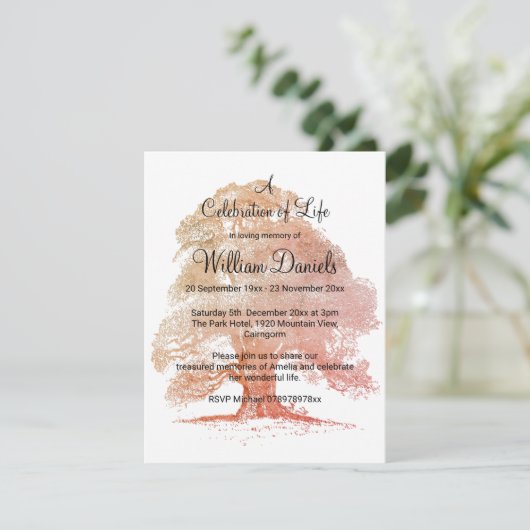 ライフカードの秋お祝いにオークの木 招待状 (スタンド正面)