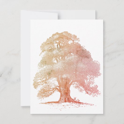 ライフカードの秋お祝いにオークの木 招待状 (裏面)