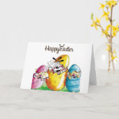 ライフカードの若者にとって幸せな「イースター」 カード (黄色い花)