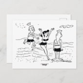 ライフガードからライフガードへおもしろいヴィンテージ ポストカード (正面/裏面)