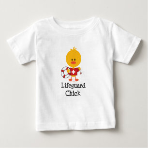 ライフガードのひよこの乳児のTシャツ ベビーTシャツ