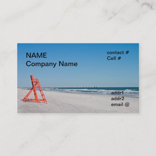 ライフガードのビーチチェア 名刺 (正面)