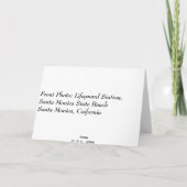 ライフガードの場所の日没の挨拶状 カード (裏面)