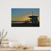 ライフガードステーションアットサンタモニカビーチカリフォルニア ポスター (キッチン)