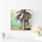 ライフガードステーション |フロリダ スクエア壁時計 (ホーム)