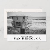 ライフガードタワーアットトーレイパインズビーチサンディエゴ ポストカード (正面/裏面)