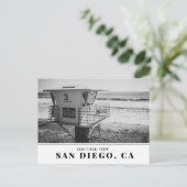 ライフガードタワーアットトーレイパインズビーチサンディエゴ ポストカード (スタンド正面)