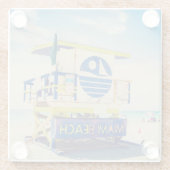 ライフガードタワー|の南ビーチ、マイアミ、Fl ガラスコースター (裏面)