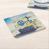 ライフガードタワー|の南ビーチ、マイアミ、Fl スクエアペーパーコースター (アングル)