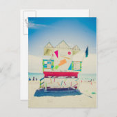 ライフガードタワー |マイアミ、サウスビーチ ポストカード (正面/裏面)