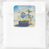 ライフガードタワー |南ビーチ、マイアミ、フロリダ スクエアシール (バッグ)