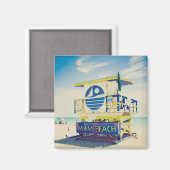 ライフガードタワー |南ビーチ、マイアミ、フロリダ マグネット (正面/裏面)