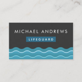 ライフガードプール水波シンプルミニマリストグレー 名刺