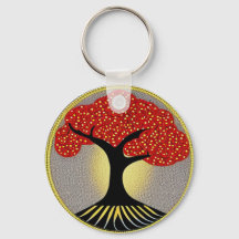 ライフキーチェーンの赤と黒の木