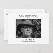 ライフギャザリングB/Wフォト招待状のお祝い ポストカード (正面/裏面)