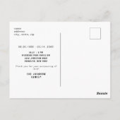 ライフギャザリングB/Wフォト招待状のお祝い ポストカード (裏面)