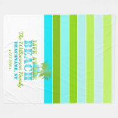 ライフクールアットザビーチ青/緑 フリースブランケット (正面(横))