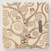 ライフグスタフクリムトの象徴的な木 ストーンコースター (正面)