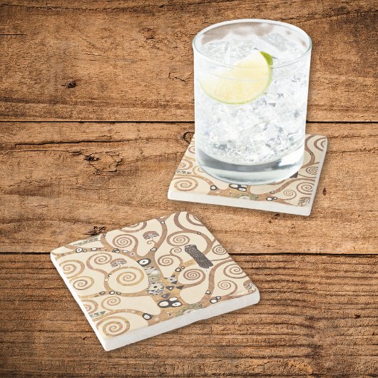 ライフグスタフクリムトの象徴的な木 ストーンコースター