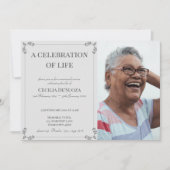 ライフグレイエレガントお祝いカスタム葬儀 招待状 (正面)