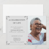 ライフグレイエレガントお祝いカスタム葬儀 招待状 (正面/裏面)