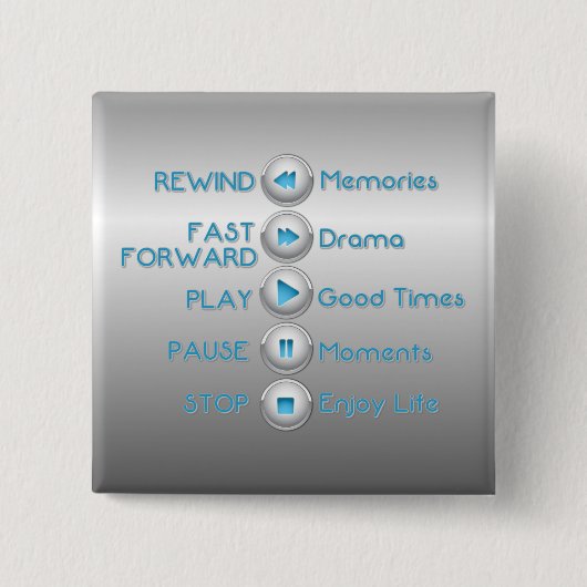 ライフコントロールボタンシルバーボタン 缶バッジ (正面)