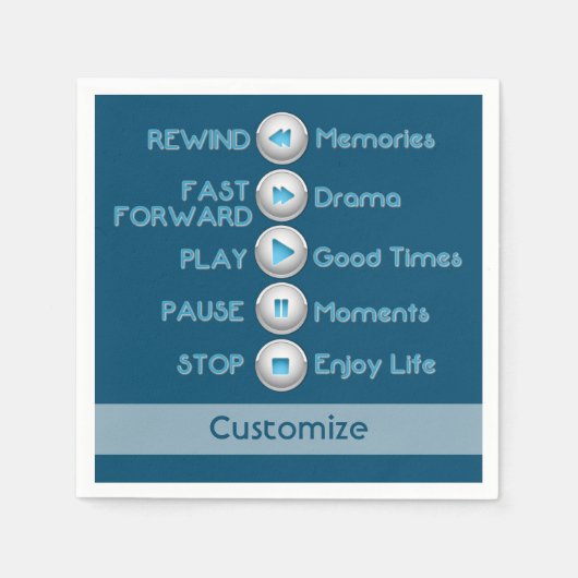 ライフコントロールボタンナプキン スタンダードカクテルナプキン (正面)