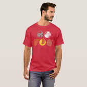 ライフコンポーネント レンガ 木 岩 石麦 羊の少年 Tシャツ (正面フル)