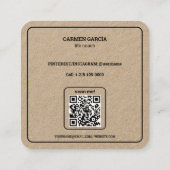 ライフコーカスタムチQRと写真 スクエア名刺 (裏面)