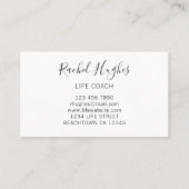 ライフコーチイエローサンフラワービジネスカード 名刺 (裏面)