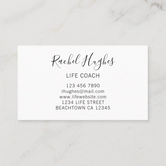 ライフコーチイエローサンフラワービジネスカード 名刺 (裏面)