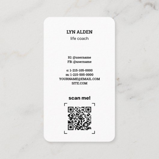 🌈ライフコーチインスタグラムQR 名刺 (裏面)