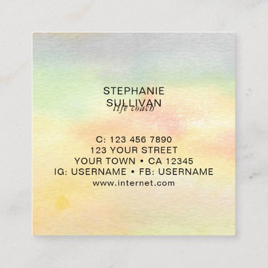 ライフコーチウォーターカラー スクエア名刺 (裏面)