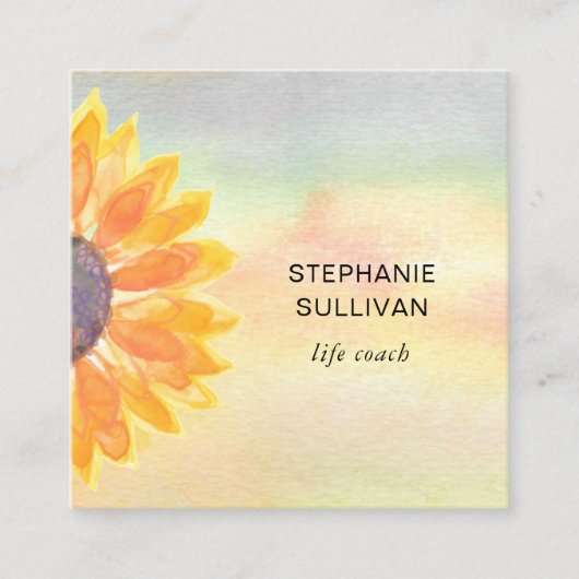 ライフコーチウォーターカラー スクエア名刺 (正面)