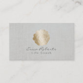 ライフコーチカウンセラー金ゴールド多肉高級麻布 名刺 (正面)