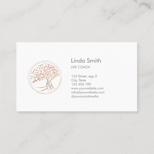 ライフコーチセラピストスパウェルネス化粧品ツリー 名刺 (裏面)