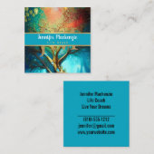 ライフコーチセラピストレインボーツリーオブライフ スクエア名刺 (正面/裏面)