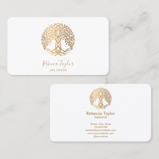 ライフコーチツリーのライフセラピストヨガヒーラーブシ 名刺 (正面/裏面)