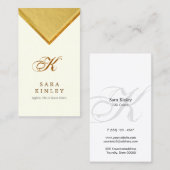 ライフコーチパーソナルサービスエレガント金ゴールドポイント 名刺 (正面/裏面)