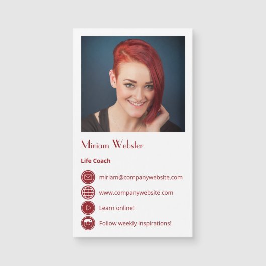 ライフコーチプロフェッショナルネットワーキングカード磁石 (正面)