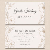 ライフコーチボタニカルフラワーズ赤面とブラック 名刺