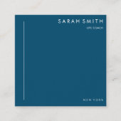 ライフコーチミニマリストブルーホワイトQRコード スクエア名刺 (正面)