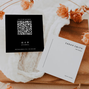 ライフコーチミニマル白黒QRコード スクエア名刺