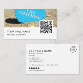 ライフコーチングQRコードロゴソーシャルメディア 名刺 (正面/裏面)