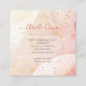 ライフコーチ抽象芸術水の色の形状バラスクリプト スクエア名刺 (裏面)