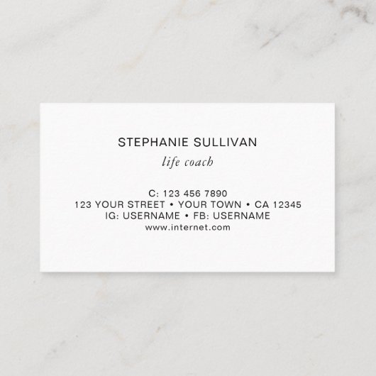 ライフコーチ植物学 名刺 (裏面)